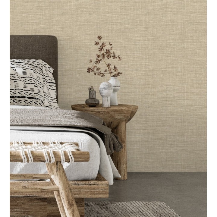 Papel pintado efecto fibra vegetal tejida y teñida con textura - Soho Fabric 679734