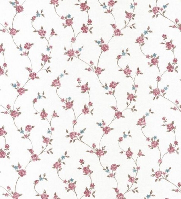 Papel pintado enredadera de flores pequeñas románticas vintage - Zamilla 118337
