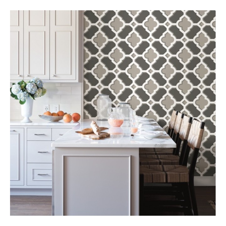 Papel pintado geométrico de vidrieras marrones - Endor Majestic 679735