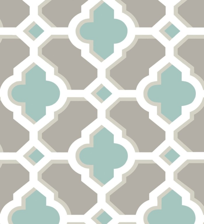 Papel pintado geométrico de vidrieras turquesa - Endor Majestic 679736