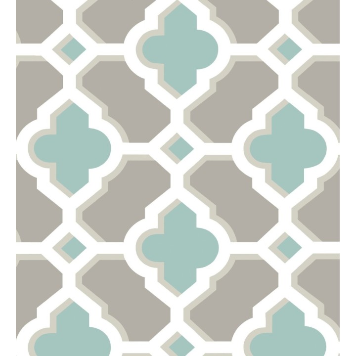 Papel pintado geométrico de vidrieras turquesa - Endor Majestic 679736