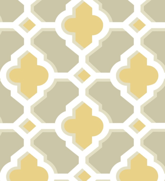 Papel pintado geométrico de vidrieras amarillo - Endor Majestic 679737