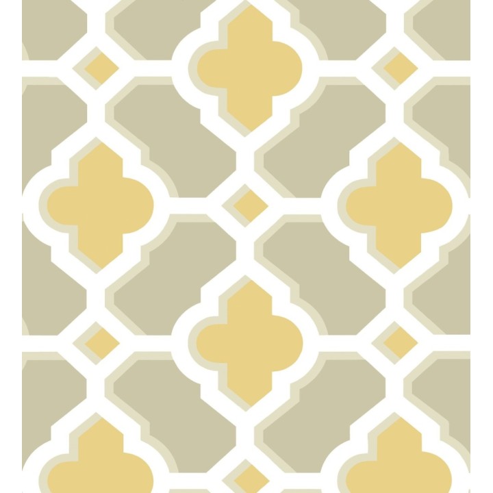 Papel pintado geométrico de vidrieras amarillo - Endor Majestic 679737