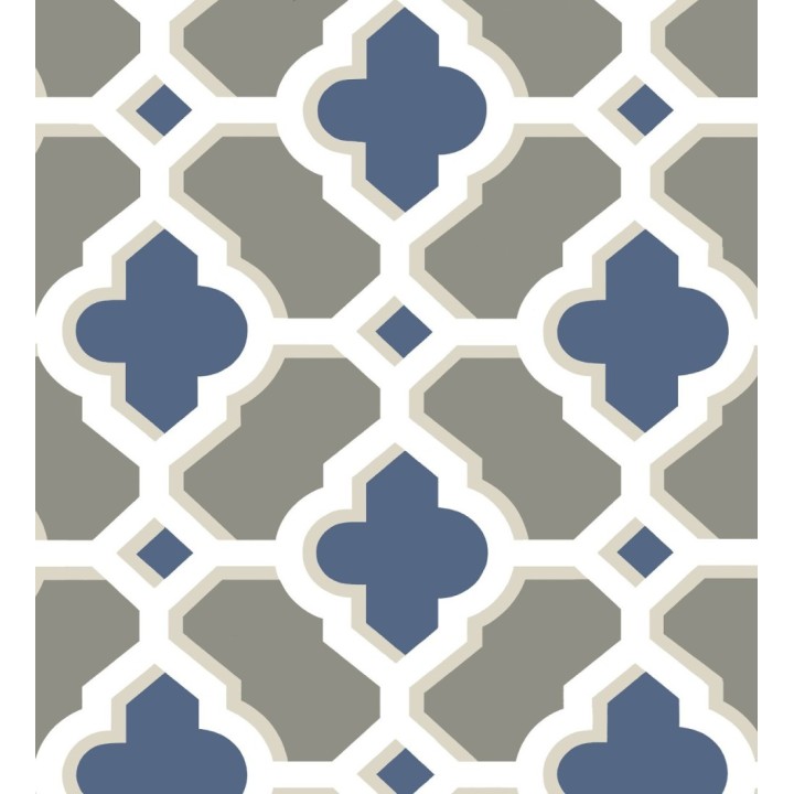 Papel pintado geométrico de vidrieras azules - Endor Majestic 679738