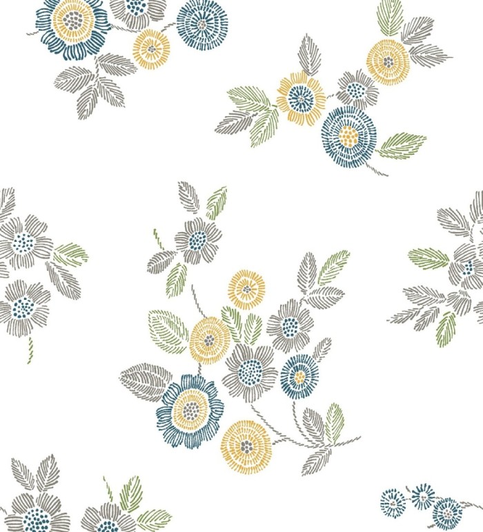 Papel pintado flores amarillas de estilo puntillista - Richmond Park 679739