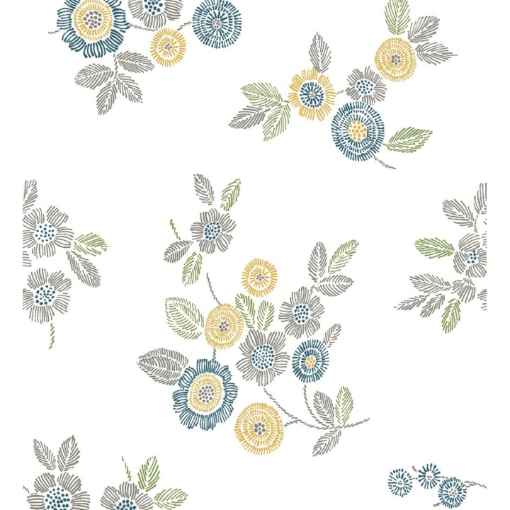 Papel pintado flores amarillas de estilo puntillista - Richmond Park 679739