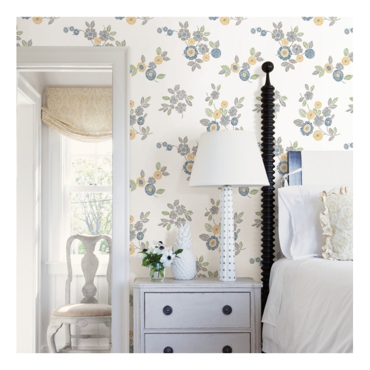 Papel pintado flores amarillas de estilo puntillista - Richmond Park 679739