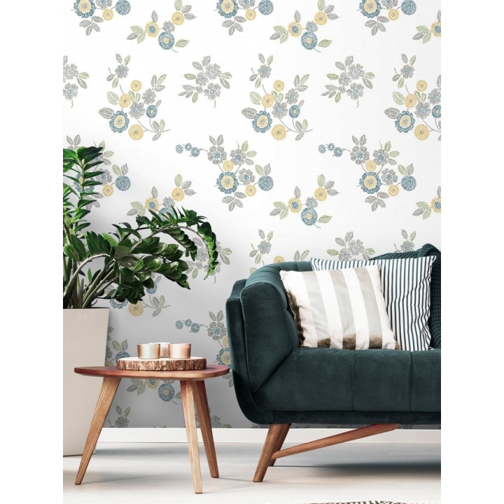 Papel pintado flores amarillas de estilo puntillista - Richmond Park 679739