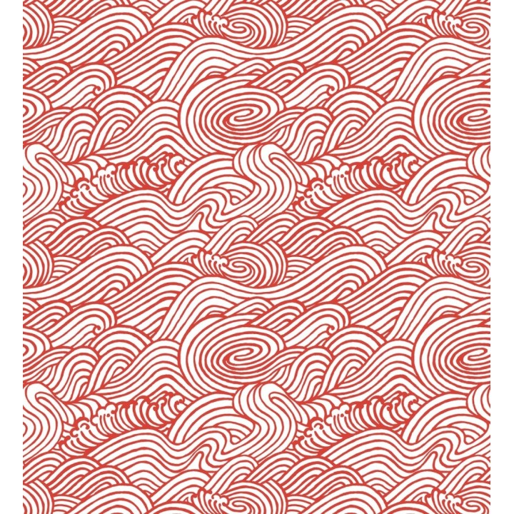 Papel pintado inspirado en las olas del mar en tonos rojos - Rolling Waves 679743