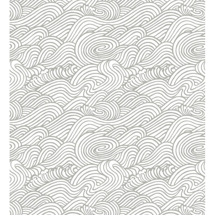 Papel pintado inspirado en las olas del mar en tonos grises - Rolling Waves 679744