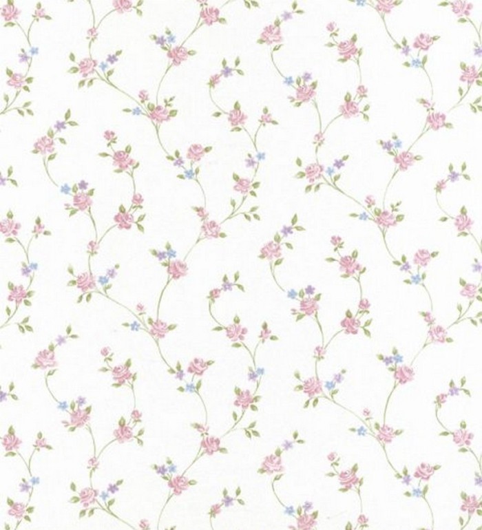 Papel pintado enredadera de flores pequeñas románticas vintage - Zamilla 118350