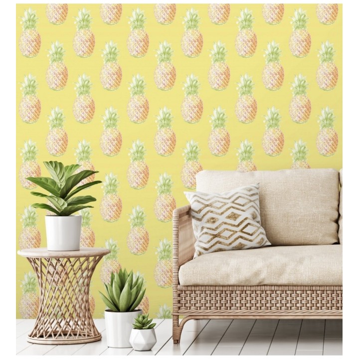 Papel pintado de piñas amarillas estilo tropical - Tropical Fruit 679751