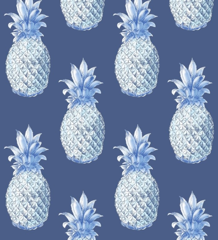 Papel pintado de piñas azules estilo tropical - Tropical Fruit 679752