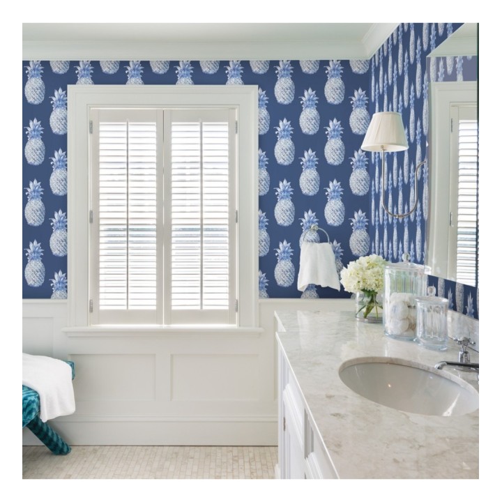 Papel pintado de piñas azules estilo tropical - Tropical Fruit 679752