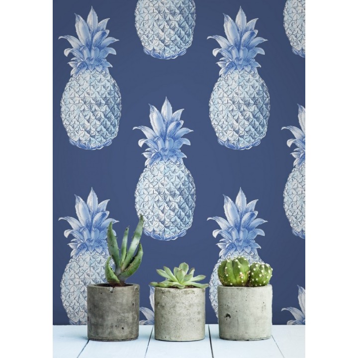Papel pintado de piñas azules estilo tropical - Tropical Fruit 679752