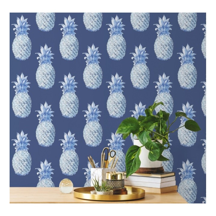 Papel pintado de piñas azules estilo tropical - Tropical Fruit 679752