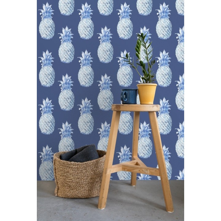 Papel pintado de piñas azules estilo tropical - Tropical Fruit 679752