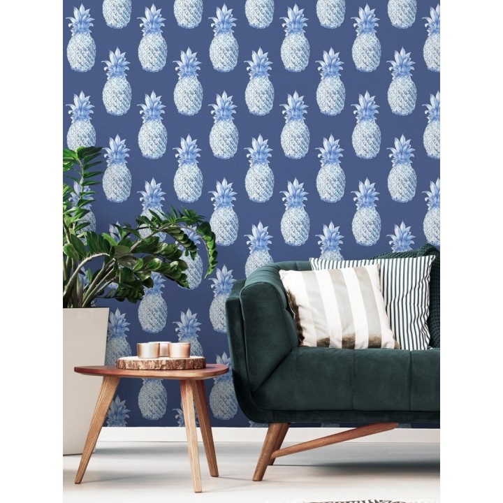 Papel pintado de piñas azules estilo tropical - Tropical Fruit 679752
