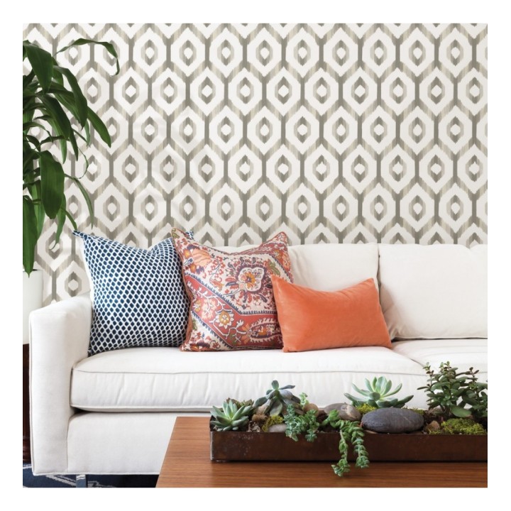 Papel pintado celosía geométrica estilo nórdico tonos grises - Hendel 679753