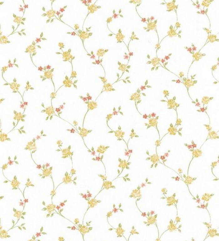 Papel pintado enredadera de flores pequeñas románticas vintage - Zamilla 118356
