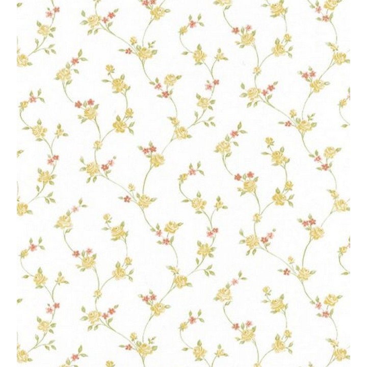 Papel pintado enredadera de flores pequeñas románticas vintage - Zamilla 118356