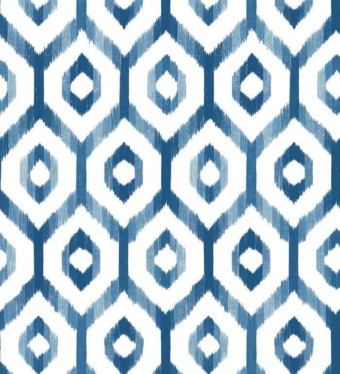 Papel pintado celosía geométrica estilo nórdico tonos azules - Hendel 679756