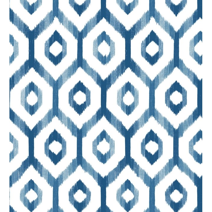 Papel pintado celosía geométrica estilo nórdico tonos azules - Hendel 679756