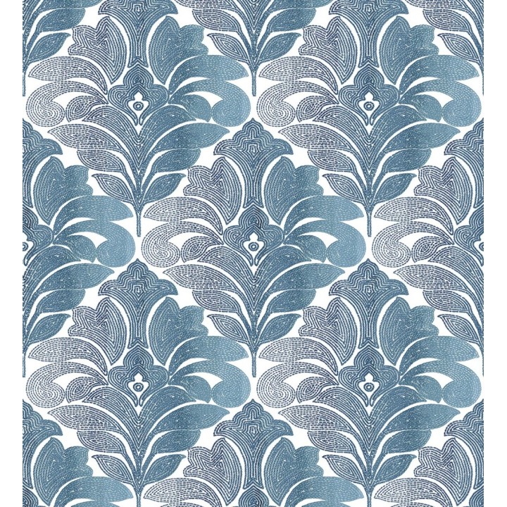 Papel pintado damasco floral moderno tonos azules - Villa Borghese 679758