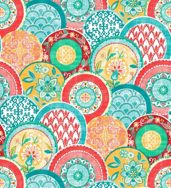 Papel pintado mandalas estilo hindú multicolor - Bohemian Plates 679760
