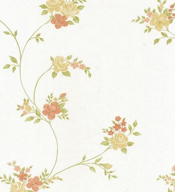 Papel pintado enredadera de flores pequeñas románticas vintage - Asenti 118365