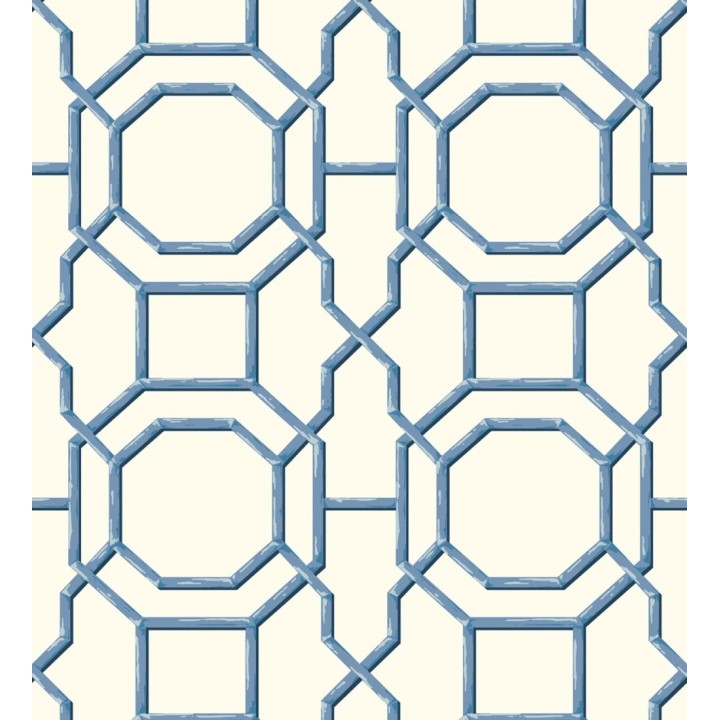 Papel pintado geométrico enrejado moderno azul - Montecarlo 679764
