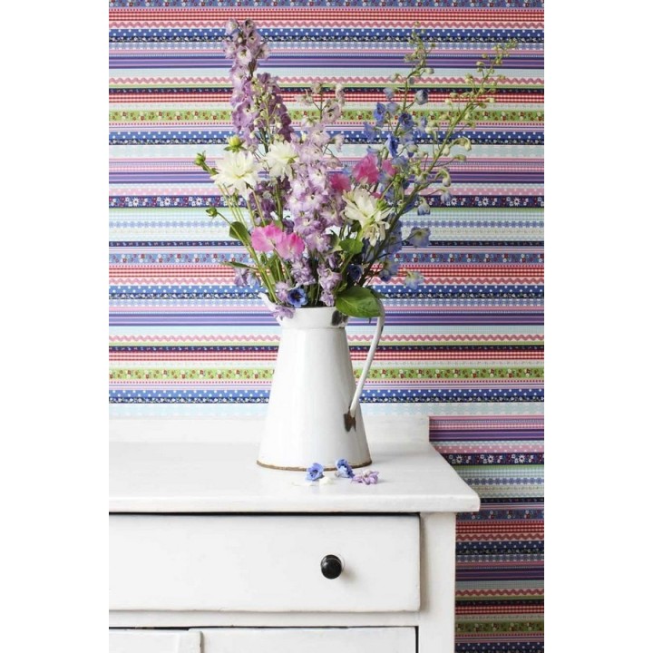 Papel pintado patchwork rayas vintage - Addi 118376