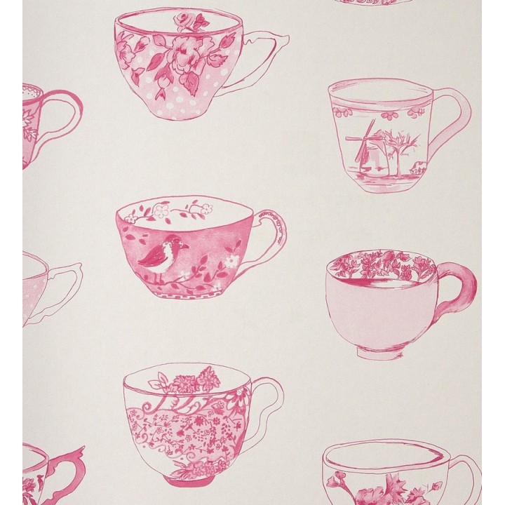 Papel pintado tazas con pájaros y flores románticas - Luton 118377
