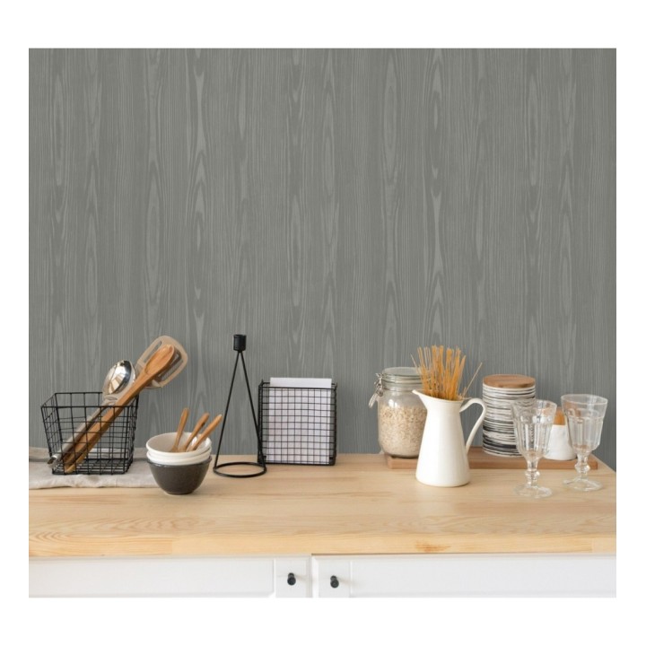 Papel pintado madera veteada gris - Devon Forest 679766