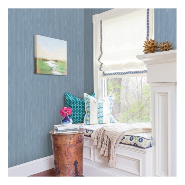 Papel pintado madera veteada azul claro estilo tropical - Devon Forest 679767
