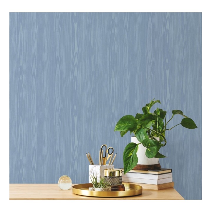 Papel pintado madera veteada azul claro estilo tropical - Devon Forest 679767