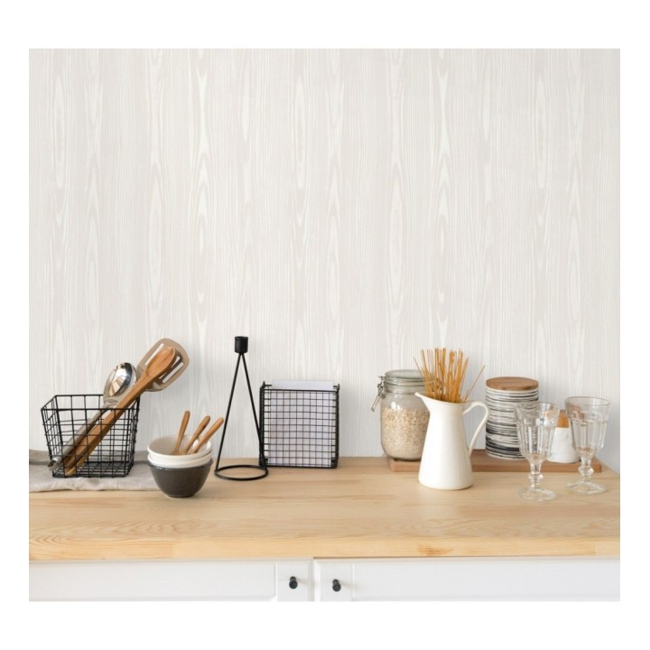 Papel pintado madera veteada blanca - Devon Forest 679768