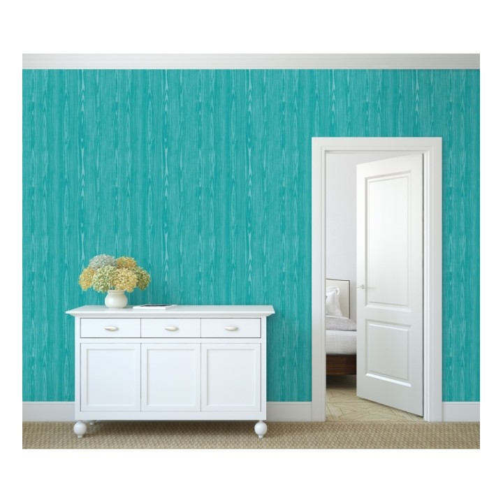 Papel pintado madera veteada turquesa estilo tropical - Devon Forest 679769