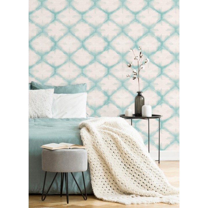 Papel pintado geométrico degradado moderno turquesa - Bohemian Vibes 679771