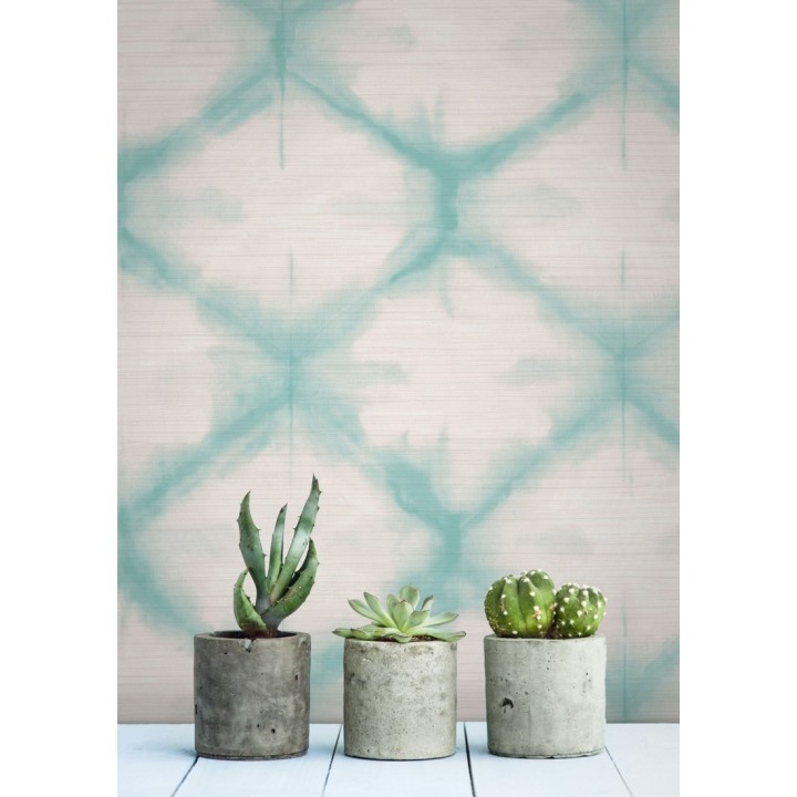 Papel pintado geométrico degradado moderno turquesa - Bohemian Vibes 679771
