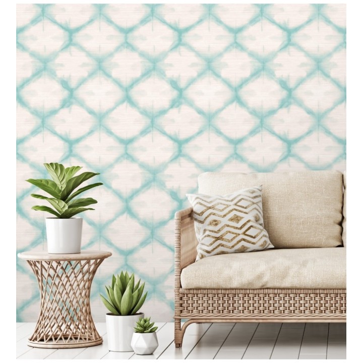 Papel pintado geométrico degradado moderno turquesa - Bohemian Vibes 679771