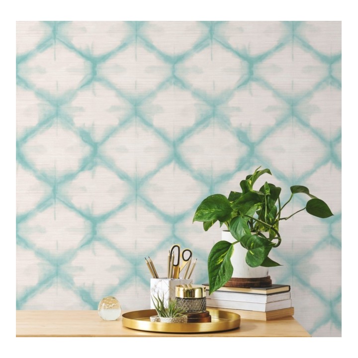 Papel pintado geométrico degradado moderno turquesa - Bohemian Vibes 679771