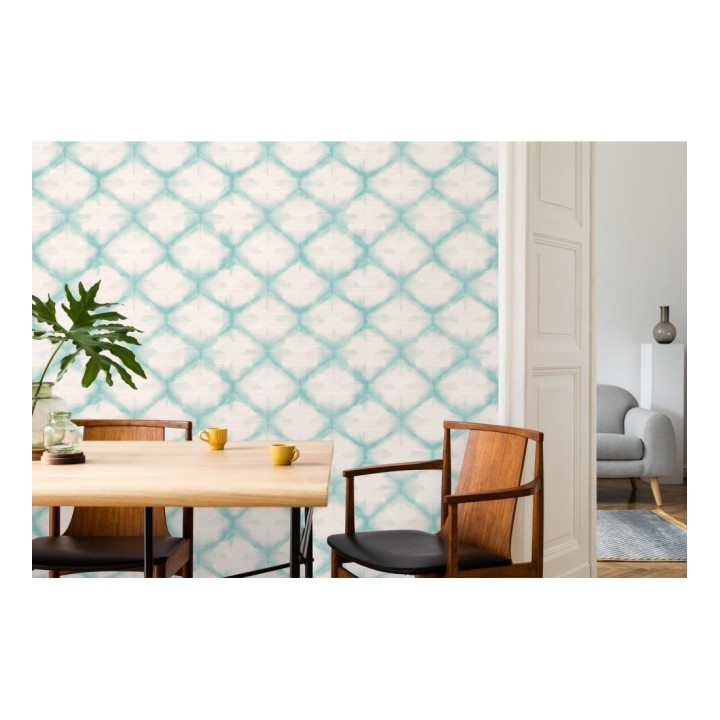 Papel pintado geométrico degradado moderno turquesa - Bohemian Vibes 679771