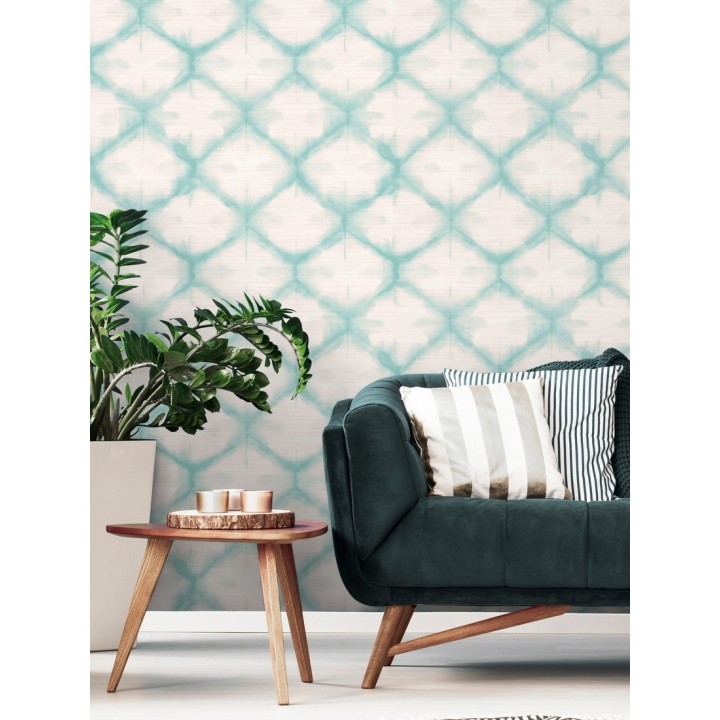 Papel pintado geométrico degradado moderno turquesa - Bohemian Vibes 679771