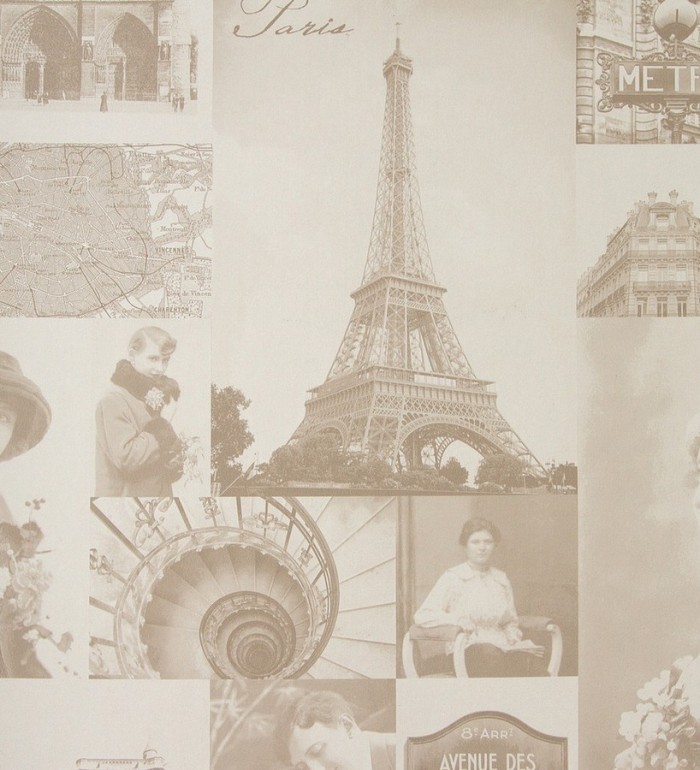 Papel pintado collage vintage de París - París Vintage 3 118384
