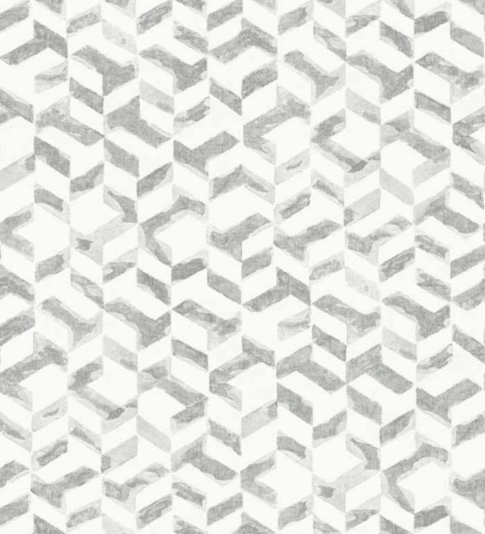 Papel pintado geométrico de estilo moderno tonos metalizados - Kenmore 679782