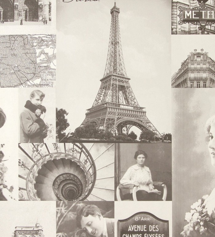 Papel pintado collage vintage de París - París Vintage 3 118391