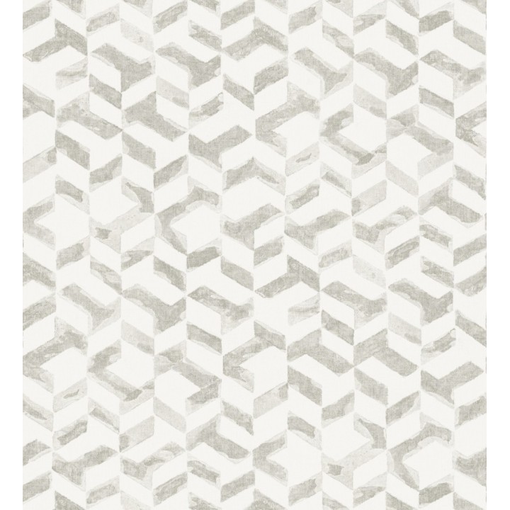 Papel pintado geométrico de estilo moderno tonos grises claros - Kenmore 679783