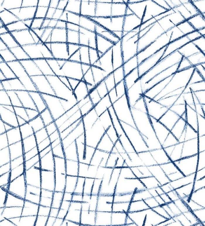 Papel pintado de trazos azules a mano alzada - Gallery Hall 679785