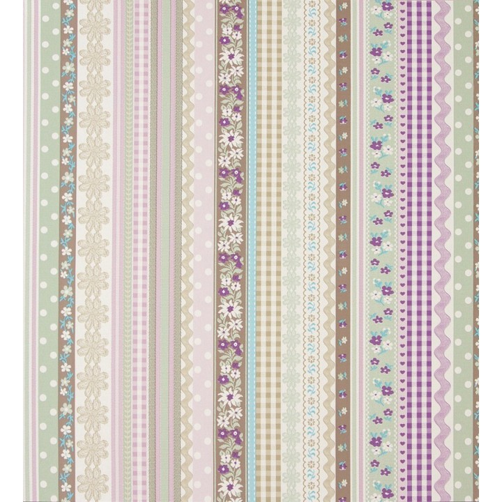 Papel pintado patchwork rayas vintage - Addi 118394